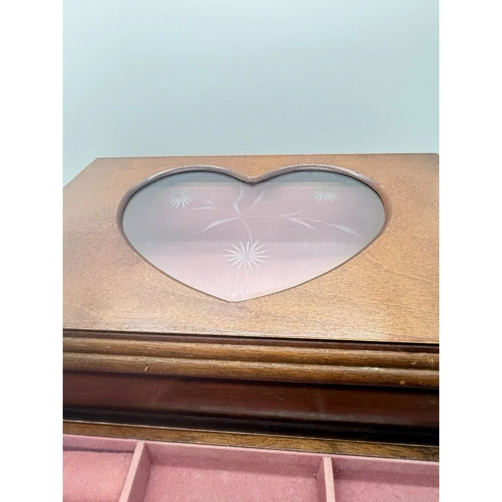 Vintage Mele Heart Jewelry Box 90s Y2K Cottagecore Coquette Keepsake, Floral